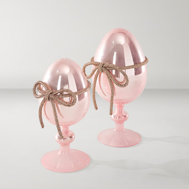Glass Egg Set of 2 - Pink Glass Egg Set of 2 - Pink