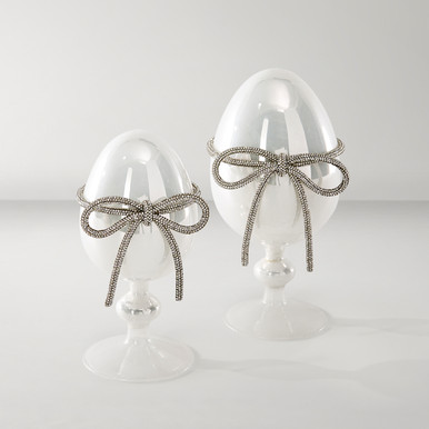 Glass Egg Set of 2 - Pearl Glass Egg Set of 2 - Pearl