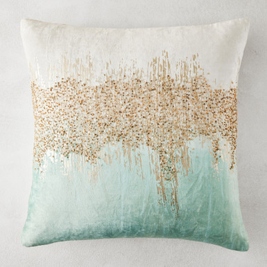 Joie De Vivre Pillow 22" - Aqua Joie De Vivre Pillow 22" - Aqua
