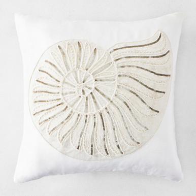 Tulum Palm Bedding - White/Champagne