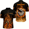 Ahoyprints Personalized Men'S Polo Shirt With Feuerflamme Adler Design For Dart Enthusiasts And Pros
