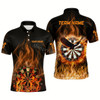 Ahoyprints Personalized Men'S Polo Shirt With Feuerflamme Adler Design For Dart Enthusiasts And Pros