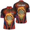 Ahoyprints Personalized Men'S Polo Shirt Featuring Flame Sports Darts Design For Dedicated Players