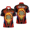 Ahoyprints Personalized Men'S Polo Shirt Featuring Flame Sports Darts Design For Dedicated Players