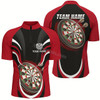 Ahoyprints Personalized Men'S Polo Shirt With Red Dart Graphics Stylish Shirt For Dart Enthusiasts