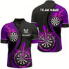 Ahoyprints Personalized Men'S Polo Shirt With Flame Fire Dart Design Tailored For Dart Enthusiasts