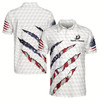 Ahoyprints Personalized America Flag Golf Pattern Golf Ball Men's Polo Shirt