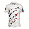 Ahoyprints Personalized America Flag Golf Pattern Golf Ball Men's Polo Shirt