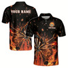 Ahoyprints Personalized Name Darts Flame Men's Polo Shirt