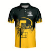 Ahoyprints Personalized Name Team Disc Golf Grunge Black Yellow Pattern Men's Polo Shirt