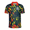 Ahoyprints Personalized Name Team Disc Golf Splatter Orange Yellow Paint Men's Polo Shirt