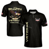 Ahoyprints I'm a Grandpa A Veteran Proud Vet Grandfather Fathers Day Men's Polo Shirt