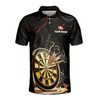 Ahoyprints Personalized Name Golden Darts Team Black Men's Polo Shirt