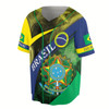 Ahoyprints Personalized Name Patriotic Brasil Coat of Arms Brazil Basbeball Jersey