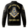 Ahoyprrints Personalized Freemasonry Master Mason Golden Bomber Jacket