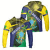 Ahoyprints Personalized Name Patriotic Brasil Coat of Arms Brazil Hoodie Sweatshirt
