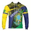 Ahoyprints Personalized Name Patriotic Brasil Coat of Arms Brazil Hoodie Sweatshirt