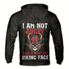 Ahoyprints Personalized Name I Am Not Angry This Is My Viking Face Skull Warrior Hoodie Sweatshirt