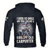 Ahoyprints Personalized Name Skull I Used To Smile And Then I Became A Grumpy Carpenter Hoodie Sweatshirt
