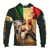 Ahoyprints Personalized Name Mexico Rooster With Aztec Pattern Hoodie Sweatshirt