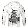 Ahoyprints Personalized Name Viking Warrior With Wolf Grunge Hoodie Sweatshirt