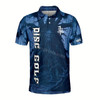 Ahoyprints Personalized Name Funny Discs Golf Blue Graphic Art Men's Polo Shirt