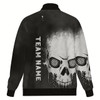 Ahoyprints Personalized Dart Unisex Bomber Jacket For Professional Dart Players Featuring Smoky Skull Design