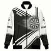 Ahoyprints Personalized Dart Unisex Bomber Jacket For Professional Dart Players Fire Flame For Dart Enthusiasts