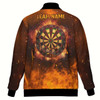 Ahoyprints Personalized Flame Of Fire Dart Unisex Bomber Jacket For Professional Dart Players For Dart Enthusiasts