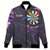Ahoyprints Personalized Lightning Eagle Dart Unisex Bomber Jacket For Professional Dart Players For Dart Enthusiasts