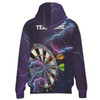 Ahoyprints Personalized Dart Unisex Zipper Hoodie Thunder And Lightning In And For Dart Players