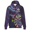 Ahoyprints Personalized Dart Unisex Zipper Hoodie Thunder And Lightning In And For Dart Players