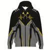Ahoyprints Personalized Dart Unisex Zipper Hoodie With Custom Heartbeat Pattern For Dart Players And Enthusiasts