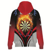 Ahoyprints Personalized Dart Unisex Zipper Hoodie With Lightning And Thunder Flame For Dart Players And Enthusiasts
