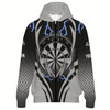 Ahoyprints Personalized Dart Unisex Zipper Hoodie With Thunder Lightning Design For Dart Players And Enthusiasts