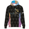 Ahoyprints Personalized Darts Unisex Zipper Hoodie With Dart Heartbeat Pattern For Dart Players And Enthusiasts
