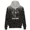 Ahoyprints Personalized Dart Unisex Zipper Hoodie For Dart Players And Enthusiasts "Viking Unity"