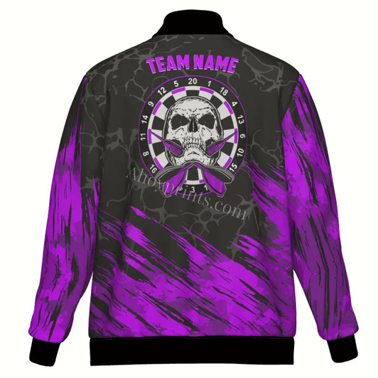 Ahoyprints Personalized Skull Dart Unisex Bomber Jacket For Professional Dart Players For Dart Enthusiasts Style 2