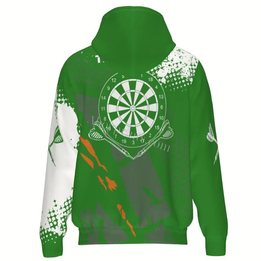 Ahoyprints Personalized Retro And Pattern Dart Unisex Zipper Hoodie For Dart Players And Enthusiasts