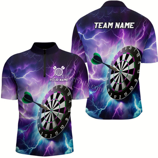 Ahoyprints Personalized Men'S Polo Shirt Featuring Lila Blitz Dart Artwork Unique Gift For Dart Lovers