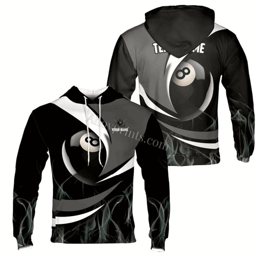 Ahoyprints Personalized Basic Billiard Passion 8-Balls Hoodie Sweatshirt