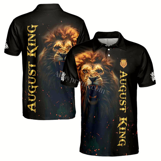 Ahoyprints August King The Lion Grunge Men's Polo Shirt