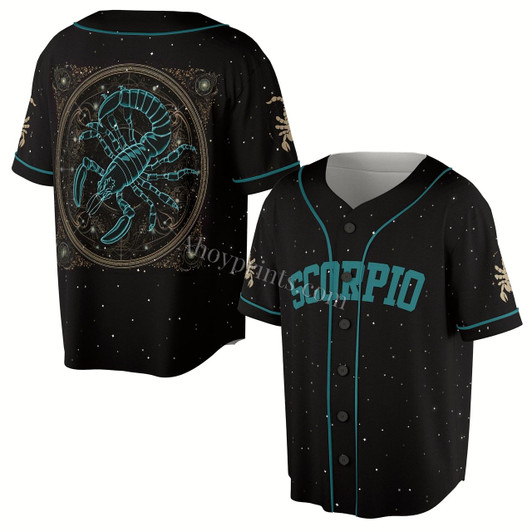 Ahoyprints Symbol Zodiac Constellation Scorpio Star Baseball Jersey