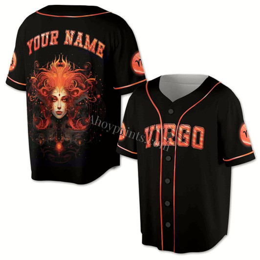 Ahoyprints Virgo Baseball Jersey, Virgo Horoscope Lion Gift Idea, Birthday Gift