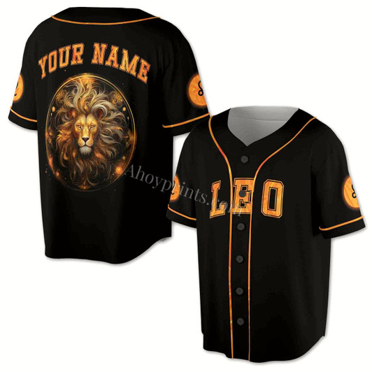 Ahoyprints Leo Baseball Jersey, Leo Horoscope Lion Gift Idea, Birthday Gift