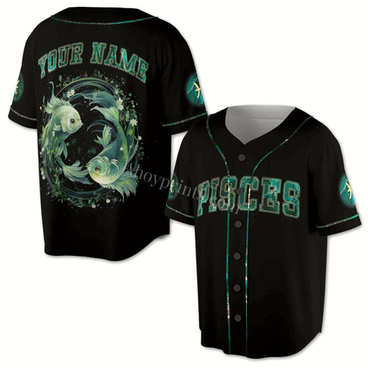 Ahoyprints Pisces Baseball Jersey, Pisces Horoscope Gift Idea, Birthday Gift