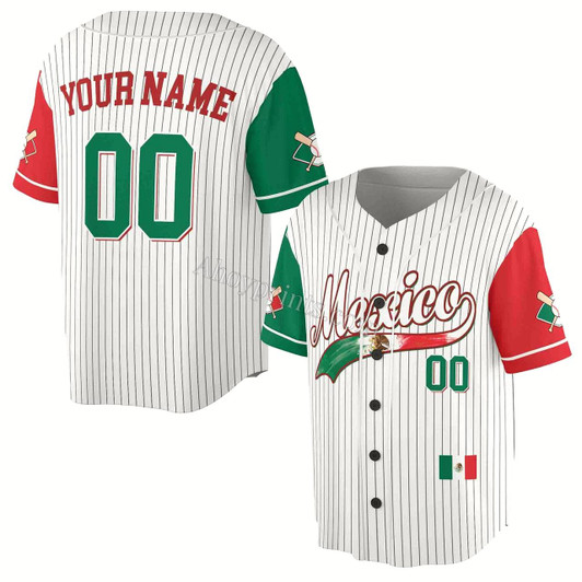 Ahoyprints Personalized Mexico Baseball Lover Baseball Jersey