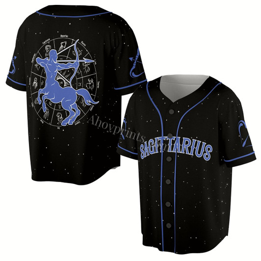 Ahoyprints Symbol Zodiac Constellation Sagittarius Star Baseball Jersey
