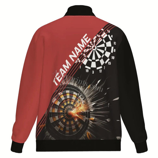 Ahoyprints Personalized Dart Unisex Bomber Jacket For Professional Dart Players Featuring Dart Heartbeat Pattern