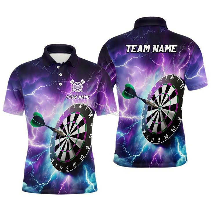Ahoyprints Personalized Men'S Polo Shirt Featuring Lila Blitz Dart Artwork Unique Gift For Dart Lovers